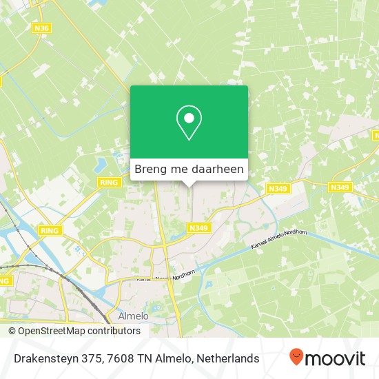 Drakensteyn 375, 7608 TN Almelo kaart