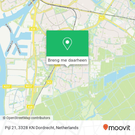 Pijl 21, 3328 KN Dordrecht kaart