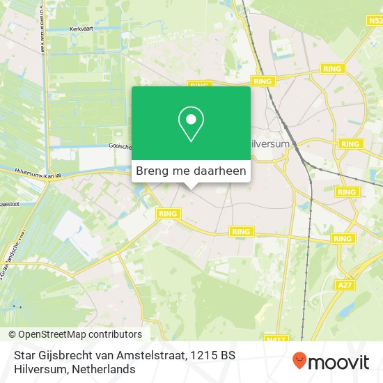 Star Gijsbrecht van Amstelstraat, 1215 BS Hilversum kaart