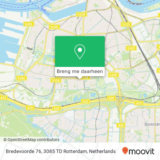 Bredevoorde 76, 3085 TD Rotterdam kaart