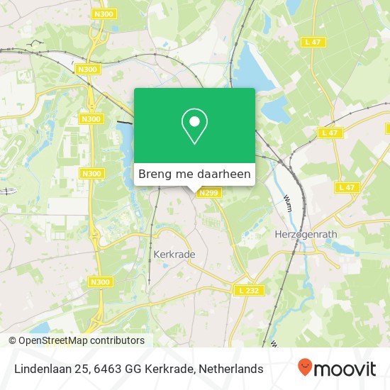 Lindenlaan 25, 6463 GG Kerkrade kaart