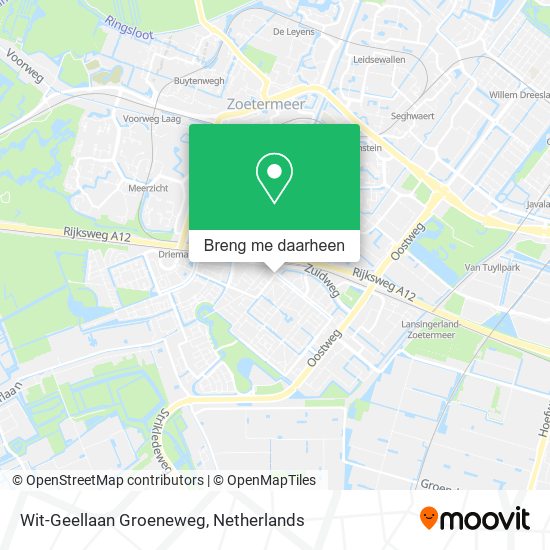 Wit-Geellaan Groeneweg kaart