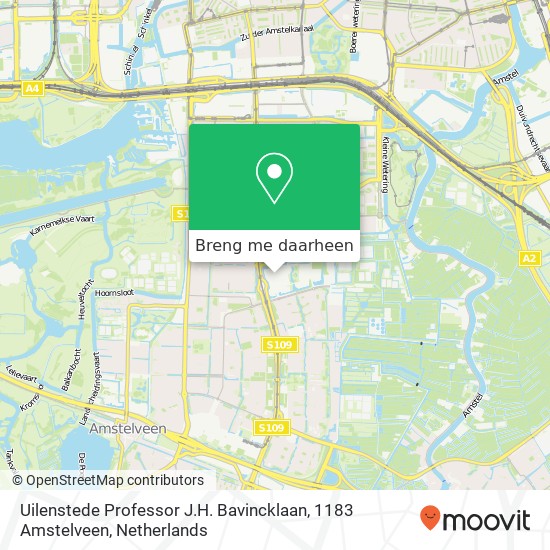 Uilenstede Professor J.H. Bavincklaan, 1183 Amstelveen kaart