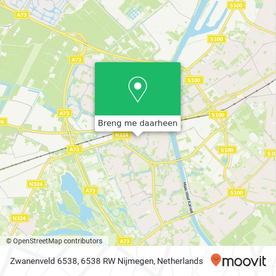 Zwanenveld 6538, 6538 RW Nijmegen kaart