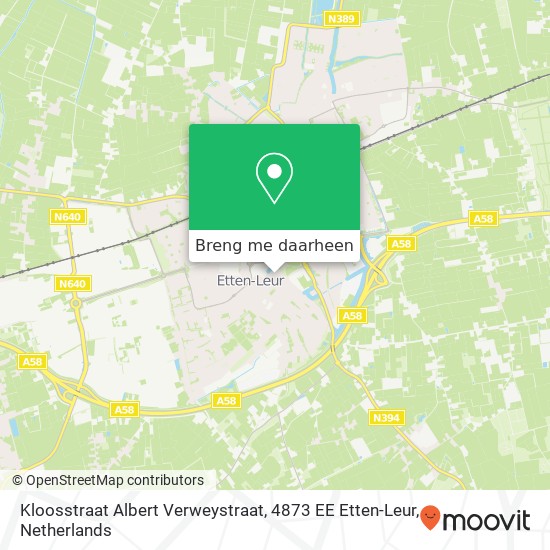 Kloosstraat Albert Verweystraat, 4873 EE Etten-Leur kaart