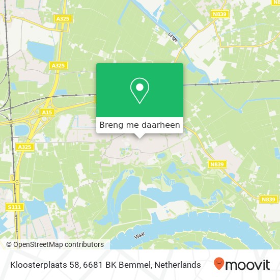 Kloosterplaats 58, 6681 BK Bemmel kaart