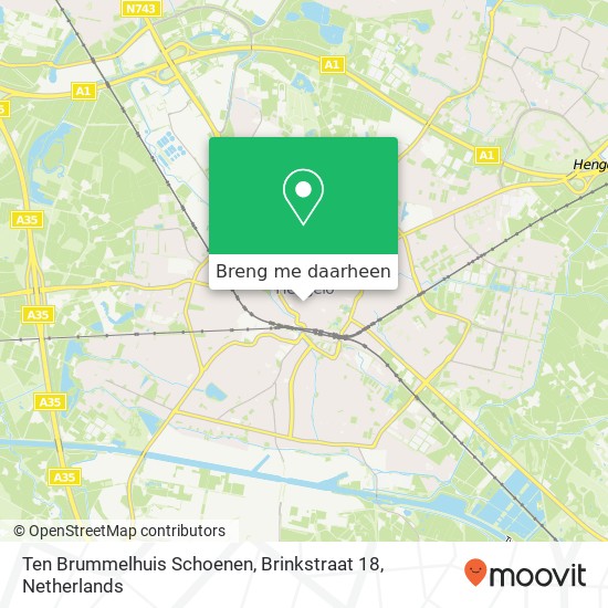 Ten Brummelhuis Schoenen, Brinkstraat 18 kaart