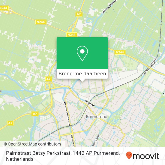 Palmstraat Betsy Perkstraat, 1442 AP Purmerend kaart