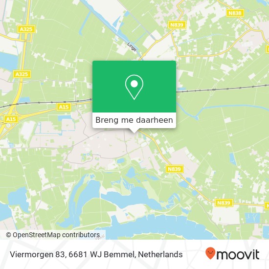 Viermorgen 83, 6681 WJ Bemmel kaart