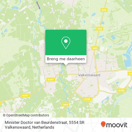 Minister Doctor van Beurdenstraat, 5554 SR Valkenswaard kaart