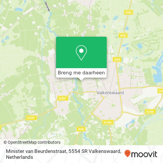 Minister van Beurdenstraat, 5554 SR Valkenswaard kaart