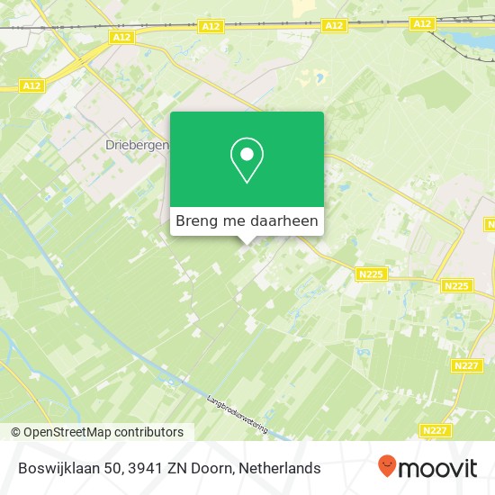 Boswijklaan 50, 3941 ZN Doorn kaart