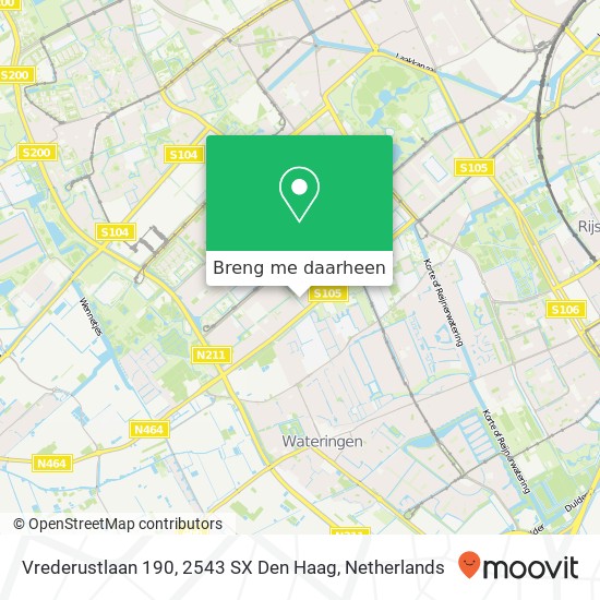 Vrederustlaan 190, 2543 SX Den Haag kaart