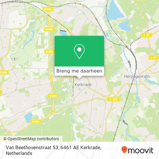 Van Beethovenstraat 53, 6461 AE Kerkrade kaart