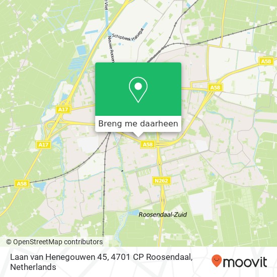 Laan van Henegouwen 45, 4701 CP Roosendaal kaart