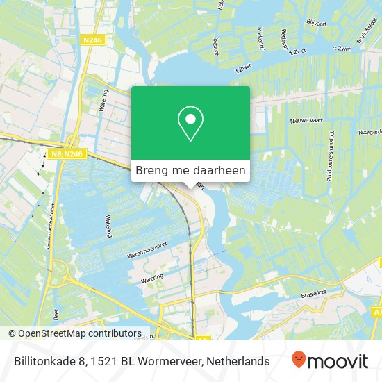 Billitonkade 8, 1521 BL Wormerveer kaart