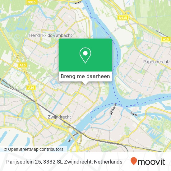 Parijseplein 25, 3332 SL Zwijndrecht kaart