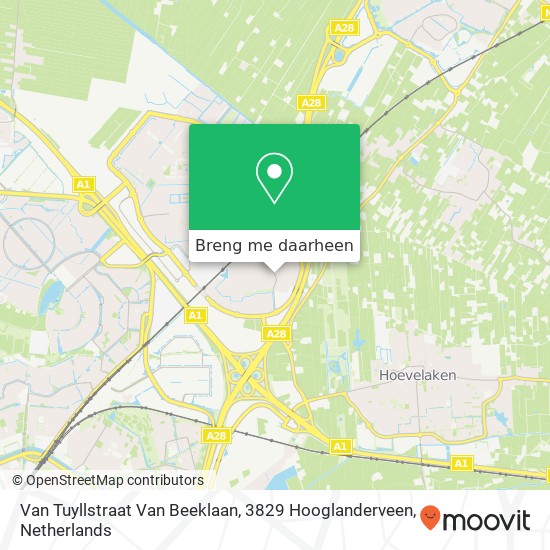 Van Tuyllstraat Van Beeklaan, 3829 Hooglanderveen kaart
