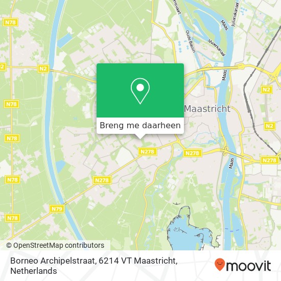 Borneo Archipelstraat, 6214 VT Maastricht kaart