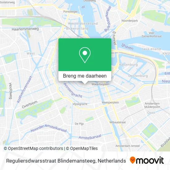Reguliersdwarsstraat Blindemansteeg kaart
