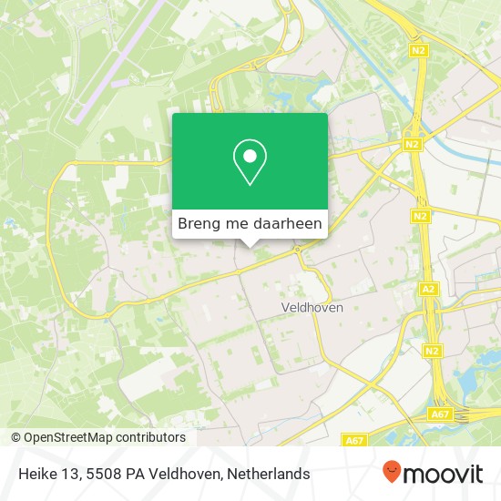 Heike 13, 5508 PA Veldhoven kaart