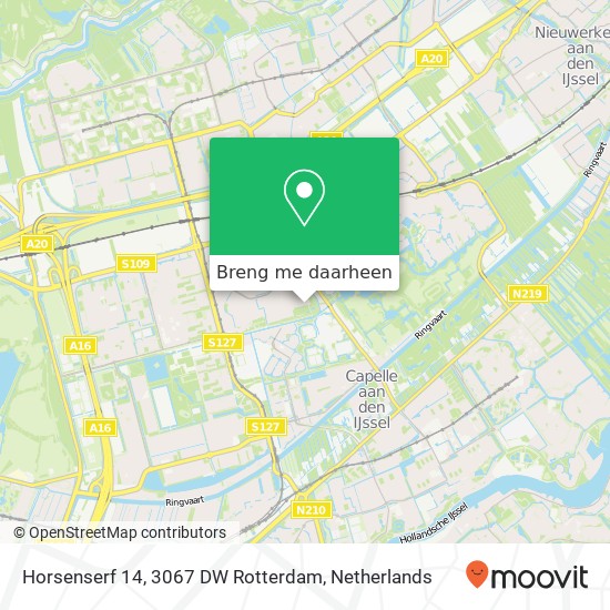 Horsenserf 14, 3067 DW Rotterdam kaart