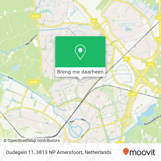 Oudegein 11, 3813 NP Amersfoort kaart