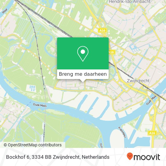 Bockhof 6, 3334 BB Zwijndrecht kaart