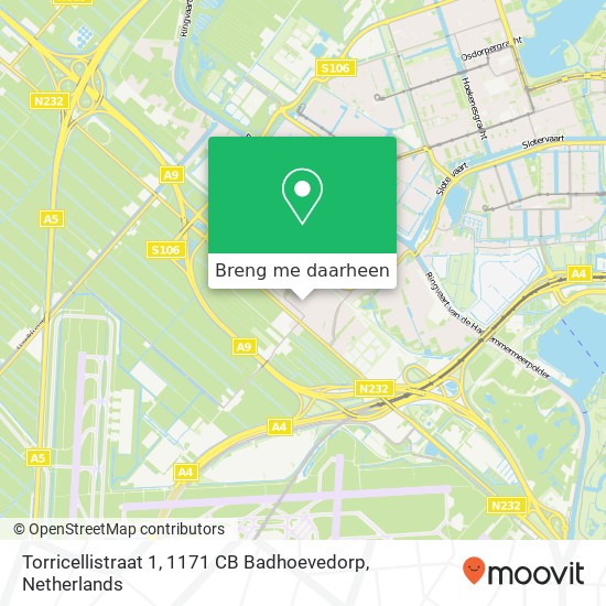 Torricellistraat 1, 1171 CB Badhoevedorp kaart