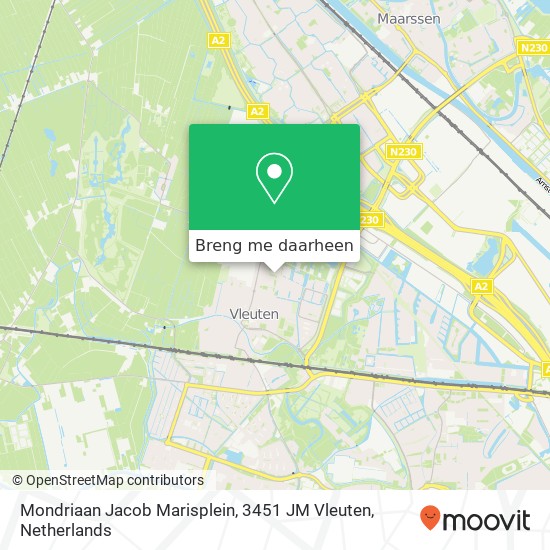 Mondriaan Jacob Marisplein, 3451 JM Vleuten kaart