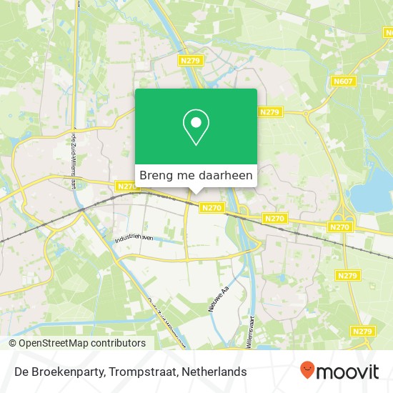 De Broekenparty, Trompstraat kaart