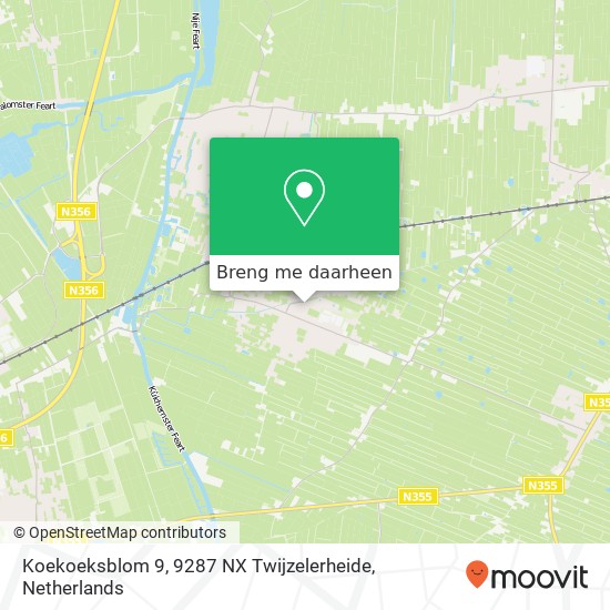 Koekoeksblom 9, 9287 NX Twijzelerheide kaart