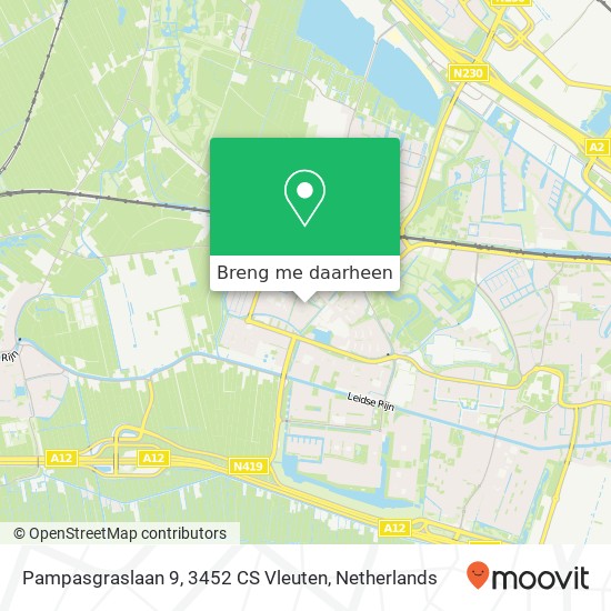 Pampasgraslaan 9, 3452 CS Vleuten kaart