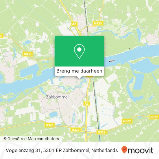 Vogelenzang 31, 5301 ER Zaltbommel kaart