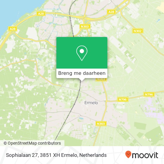 Sophialaan 27, 3851 XH Ermelo kaart