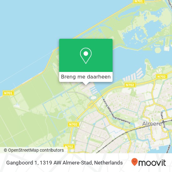 Gangboord 1, 1319 AW Almere-Stad kaart