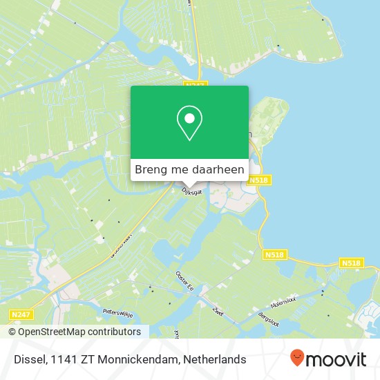 Dissel, 1141 ZT Monnickendam kaart