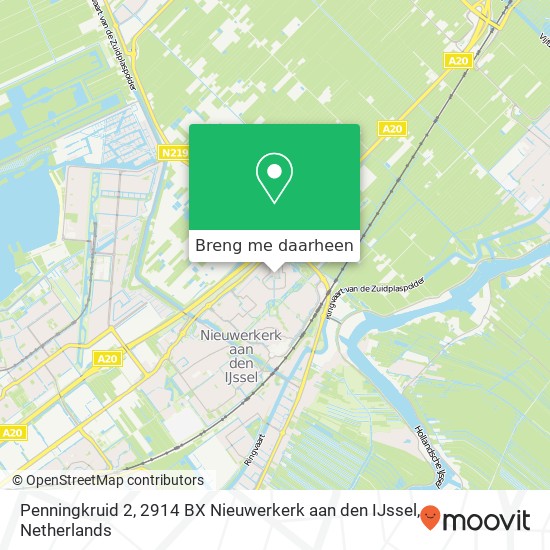 Penningkruid 2, 2914 BX Nieuwerkerk aan den IJssel kaart