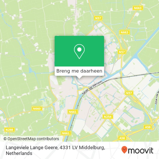 Langeviele Lange Geere, 4331 LV Middelburg kaart