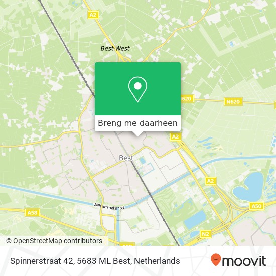 Spinnerstraat 42, 5683 ML Best kaart