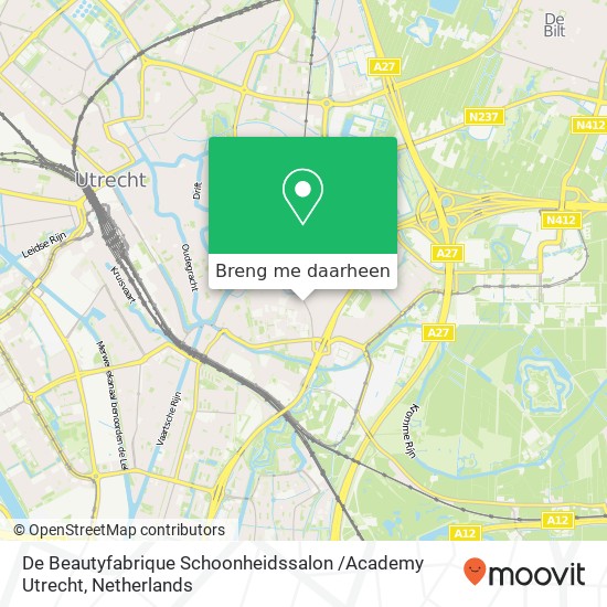 De Beautyfabrique Schoonheidssalon /Academy Utrecht kaart