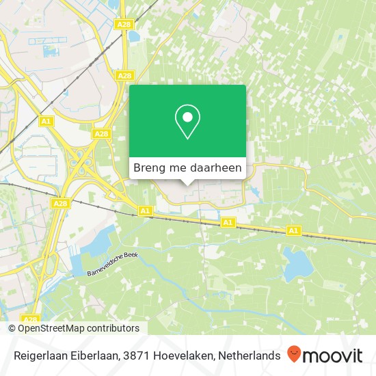 Reigerlaan Eiberlaan, 3871 Hoevelaken kaart