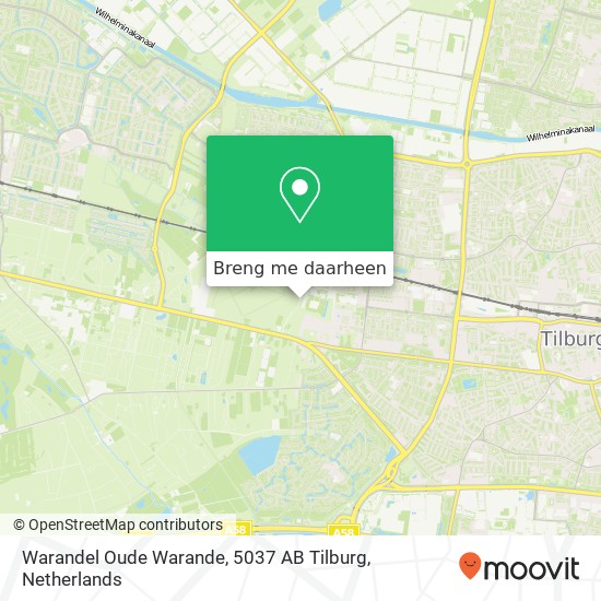 Warandel Oude Warande, 5037 AB Tilburg kaart