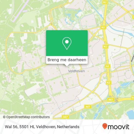 Wal 56, 5501 HL Veldhoven kaart