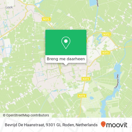 Bevrijd De Haanstraat, 9301 GL Roden kaart