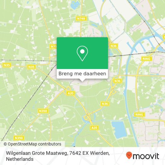 Wilgenlaan Grote Maatweg, 7642 EX Wierden kaart