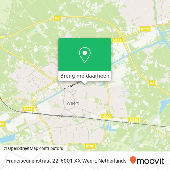 Franciscanenstraat 22, 6001 XX Weert kaart