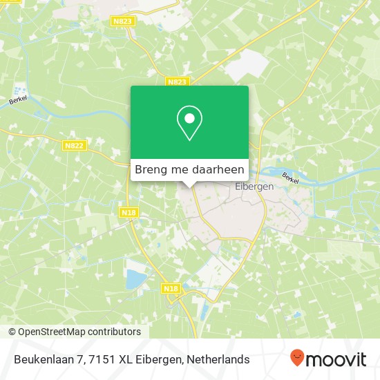 Beukenlaan 7, 7151 XL Eibergen kaart
