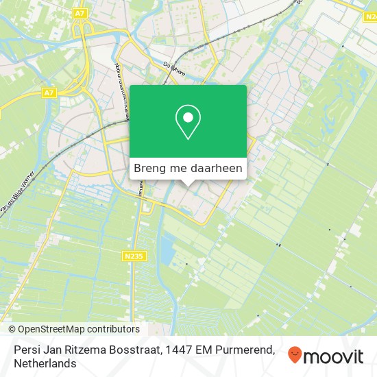 Persi Jan Ritzema Bosstraat, 1447 EM Purmerend kaart