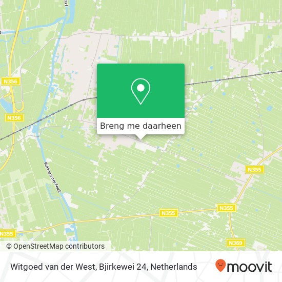 Witgoed van der West, Bjirkewei 24 kaart